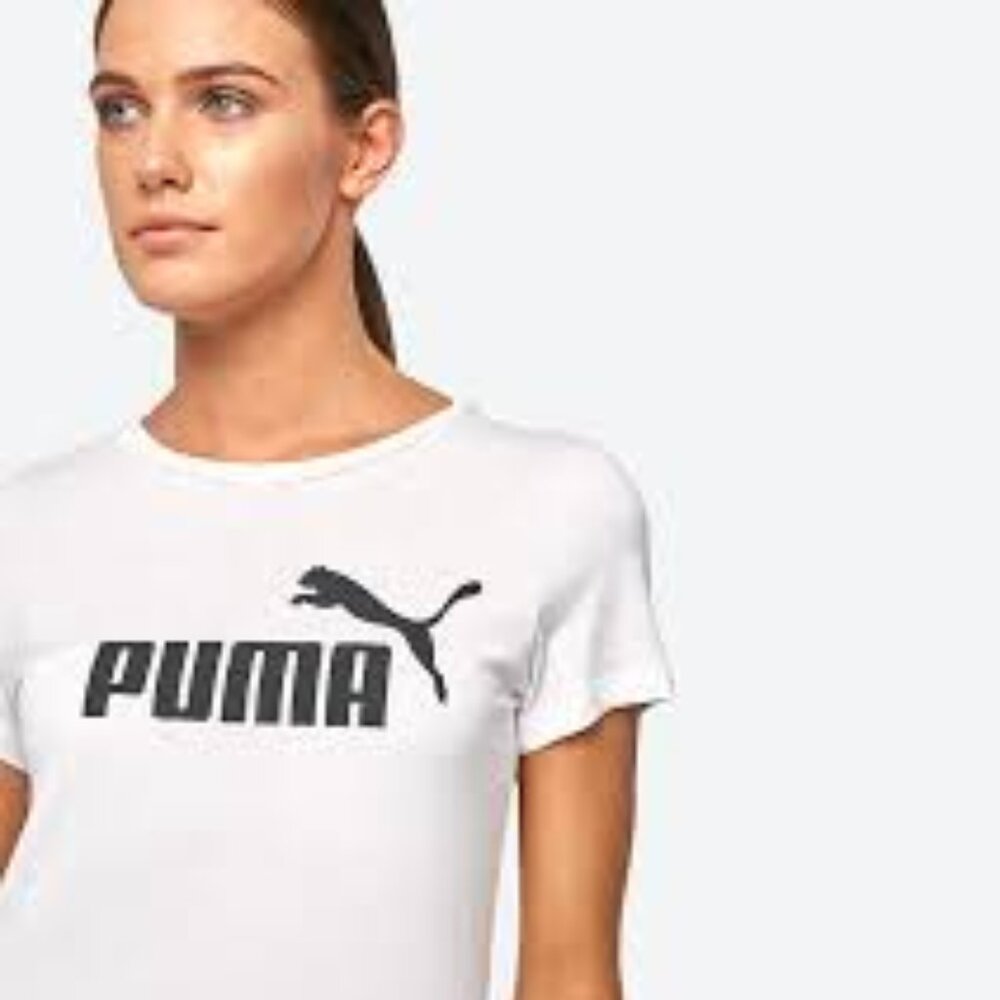 Puma White and Black Cat Graphic Tee